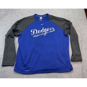 Nike Therma-Fit MLB Los Angeles Dodgers Crewneck Sweatshirt XXL Blue Gray Long S